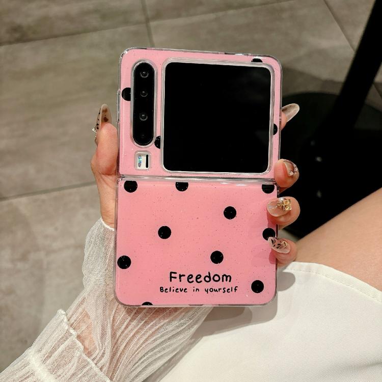 Funda para Huawei Pura X con diseño de puntos brillantes (rosa y rojo)