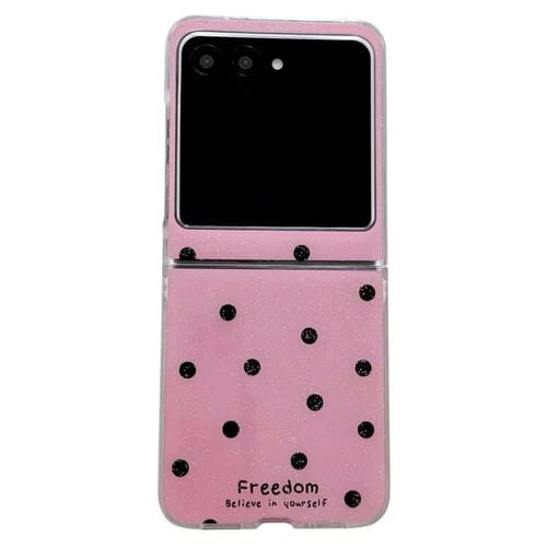Funda para Motorola Razr 60/Razr 50 con diseño de puntos brillantes (rosa)