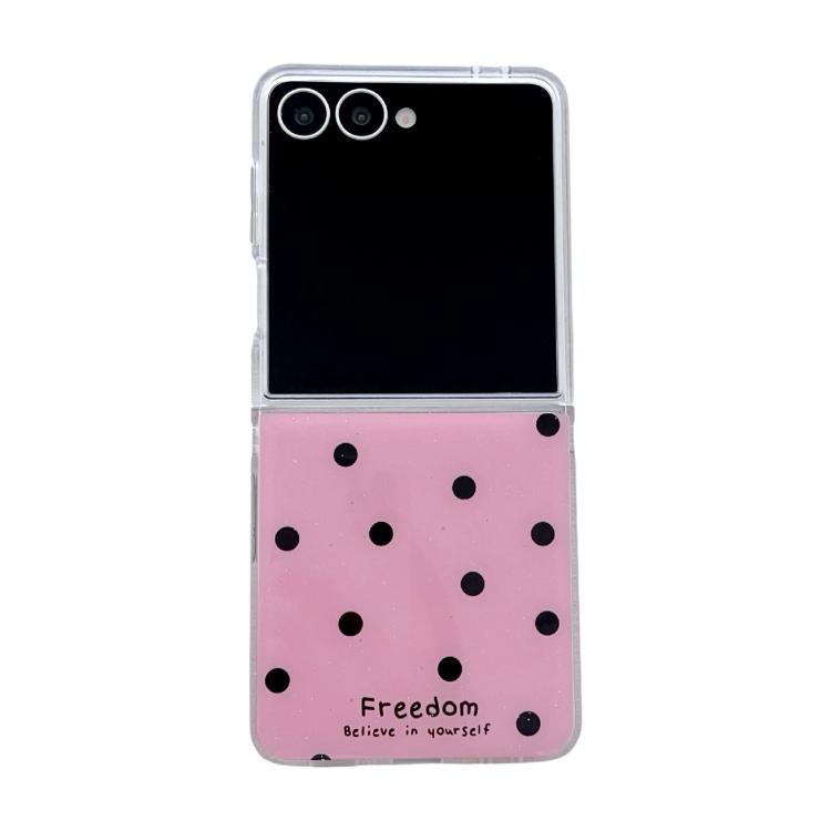 Funda para Samsung Galaxy Z Flip7 5G con diseño de puntos brillantes (rosa)