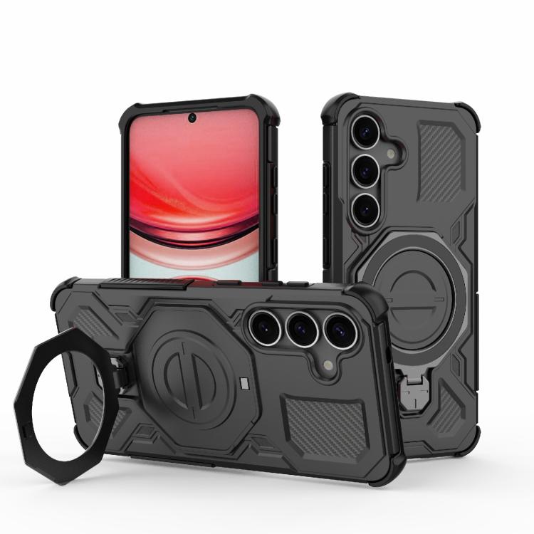 Funda magnética de TPU y PC MagSafe de color sólido para Samsung Galaxy S25 5G J-20 (negro)