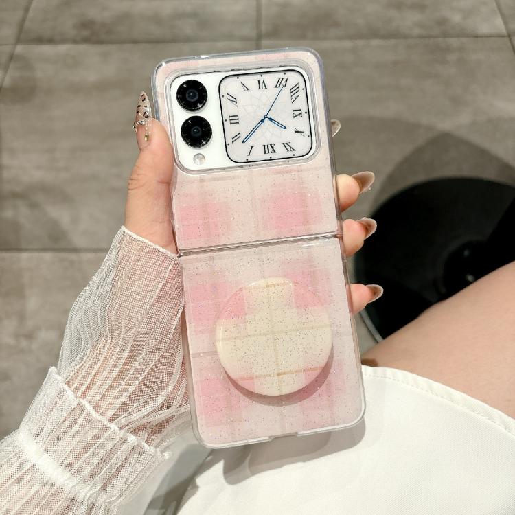 Funda con soporte para Huawei Nova Flip con diseño de puntos brillantes (rosa)