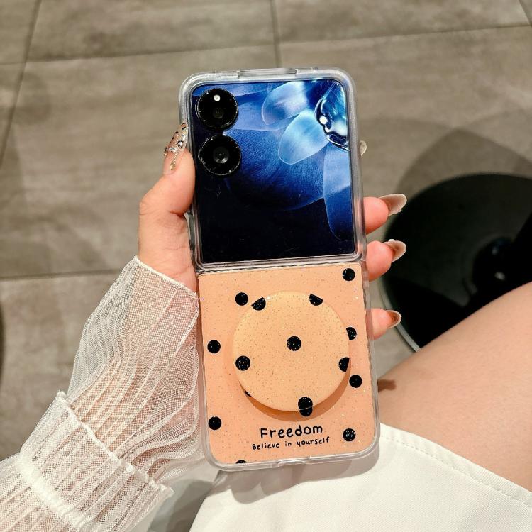 Funda para Xiaomi Mix Flip con purpurina y diseño de puntos, con soporte (dorada)