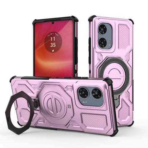 Funda magnética de TPU y PC MagSafe de color sólido para Motorola Edge 50 Fusion 5G Global J-20 (rosa)