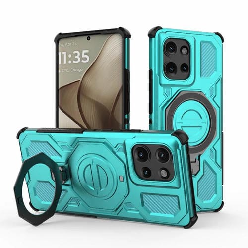 Funda magnética de TPU y PC MagSafe de color sólido para Motorola Edge 50 5G Global J-20 (azul lago)