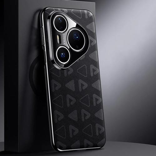 Funda de cuero liso para Huawei Pura 80 Ultra 5G Pinewood II Series (negro)
