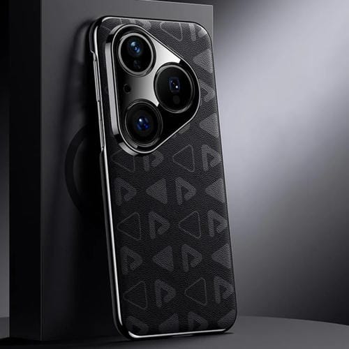 Funda de cuero liso para Huawei Pura 80 5G Pinewood II Series (negro)