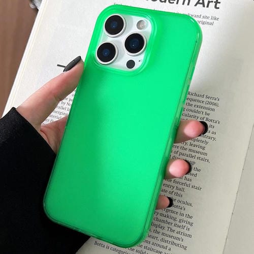Funda de TPU transparente y cómoda para iPhone 15 Pro Max (verde)