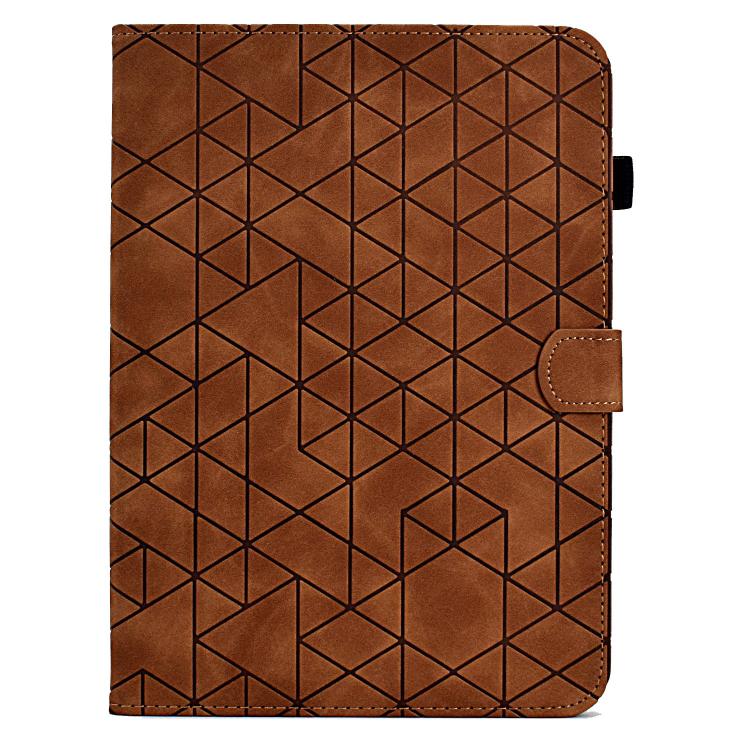 Funda de cuero inteligente con diseño de rombos de TPU para Xiaomi Redmi Pad 2 (marrón)