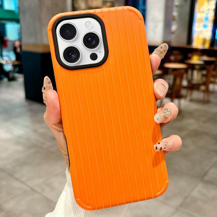 Funda MagSafe de cobertura total para iPhone 16 Pro Max con diseño inspirado en equipaje (amarilla)