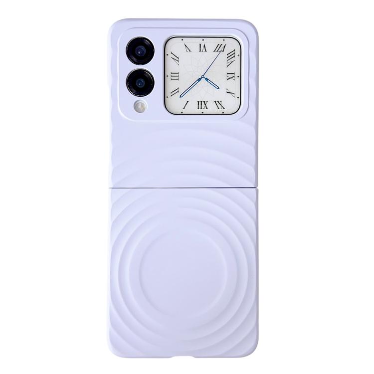 Funda de PC con textura ondulada MagSafe y tacto suave para Huawei nova Flip (morado)