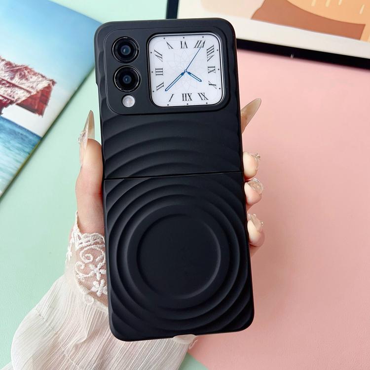 Funda de PC con textura ondulada MagSafe para Huawei nova Flip (negra)