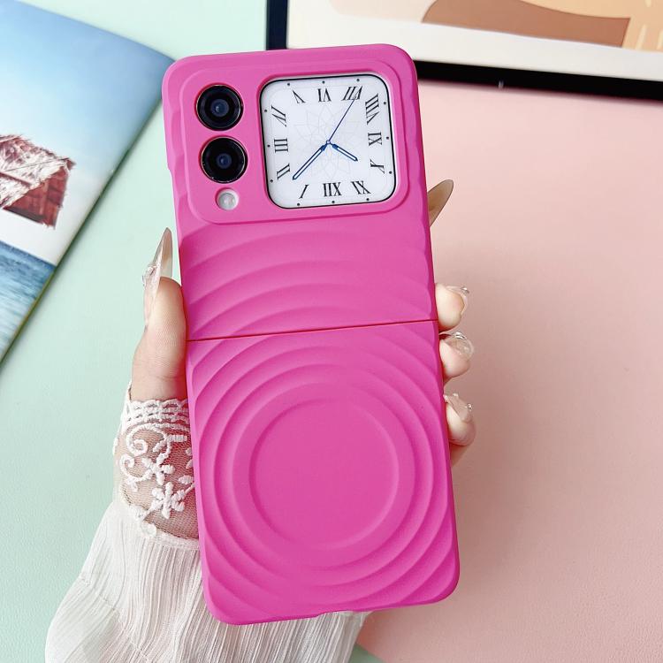 Funda de PC con textura ondulada MagSafe para Huawei nova Flip (rosa)