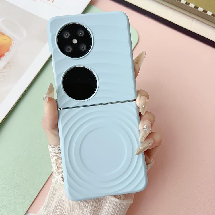 Funda de PC con textura ondulada MagSafe para Huawei Pocket 2 (azul claro)
