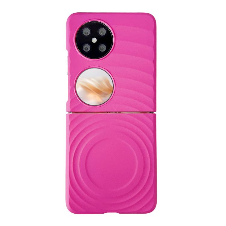 Funda de PC con textura ondulada MagSafe para Huawei Pocket 2 (rosa y rojo)