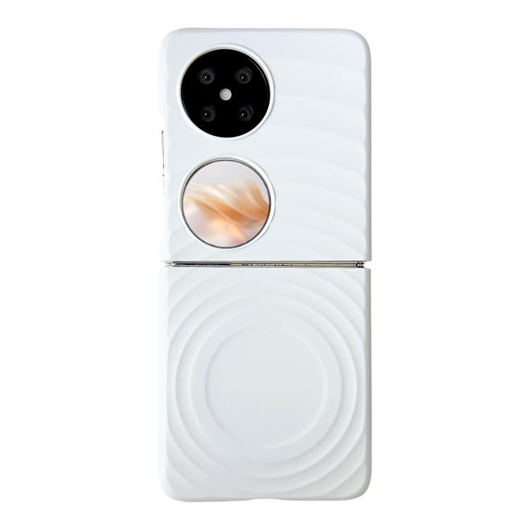 Funda de PC con textura ondulada MagSafe para Huawei Pocket 2 (blanca)