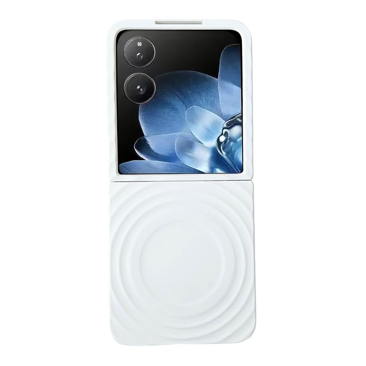 Funda para Xiaomi Mix Flip Wave Texture MagSafe Skin Feel PC (blanca)