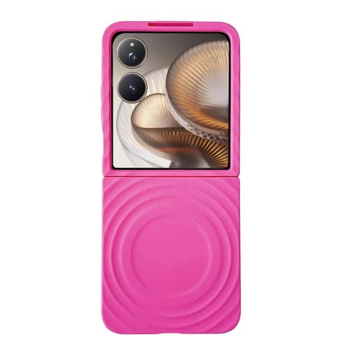 Funda de PC con textura ondulada MagSafe para Xiaomi Mix Flip 2 (rosa y rojo)