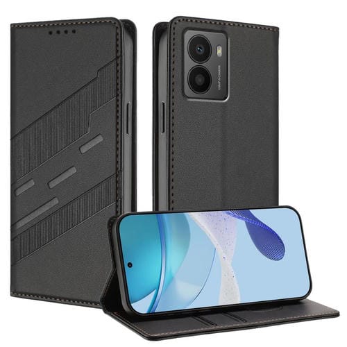 Funda de cuero retro con relieve para teléfono HMD Fusion (negro)