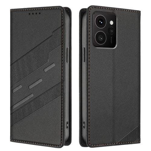 Funda de cuero retro con relieve para teléfono HMD Skyline (negro)