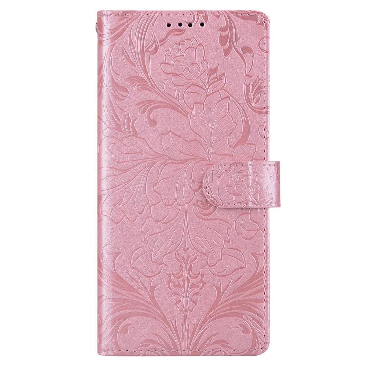Funda de cuero con estampado floral en relieve para Honor 400 Global (156,5 mm) (rosa)