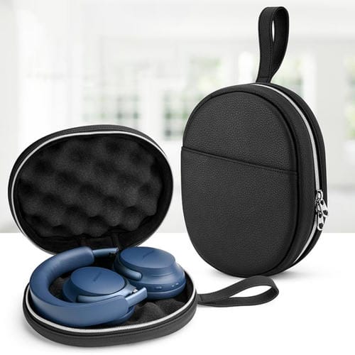 Estuche protector portátil de PU para auriculares Bose QC Series (negro)