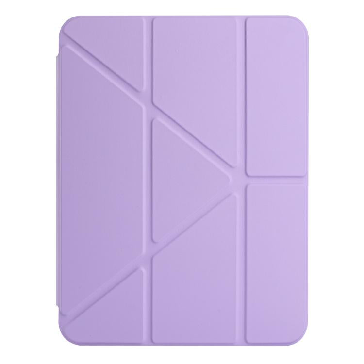 Funda de cuero inteligente con tapa trasera tipo billetera y deformación para iPad 2025/2022 (morado)