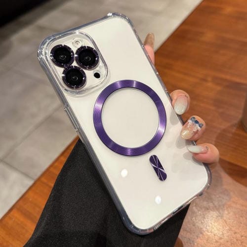 Funda de acrílico transparente MagSafe para iPhone 13 Pro (morada)