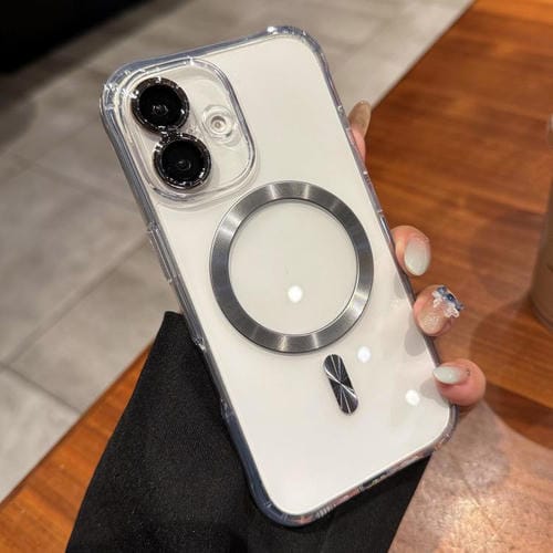 Funda de acrílico transparente MagSafe para iPhone 16 (gris titanio)