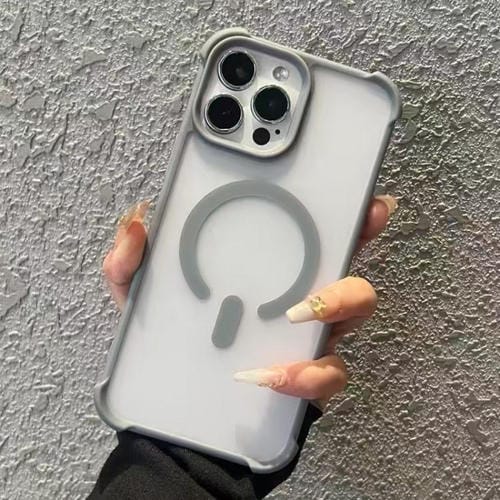 Funda MagSafe semitransparente con tacto esmerilado para iPhone 12 Pro Max (gris)