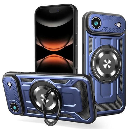Funda con soporte giratorio MagSafe para iPhone 17 Air Armor (azul)