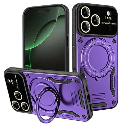 Funda con soporte MagSafe y ventana grande para iPhone 17 Pro (morada)