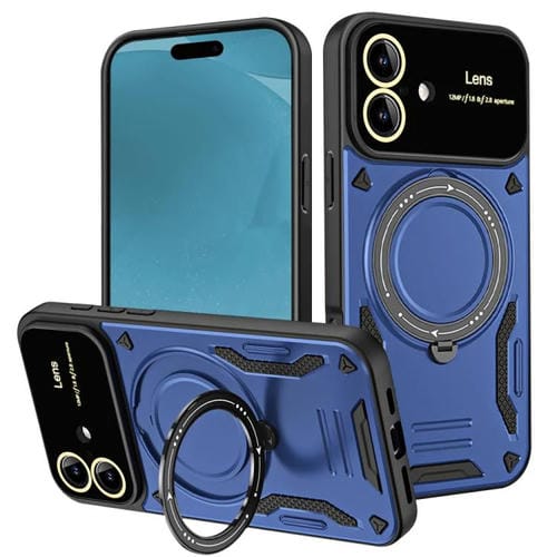 Funda con soporte MagSafe para iPhone 17 con ventana grande (azul)