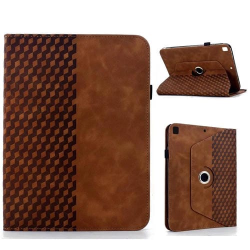 Funda de cuero inteligente con relieve romboidal para Samsung Galaxy Tab S6 Lite 2024 (marrón)
