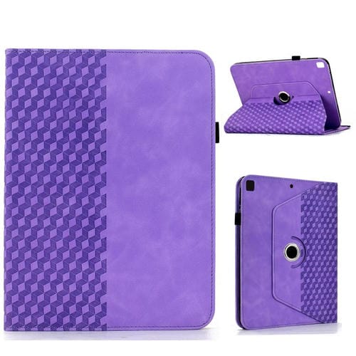 Funda de cuero inteligente con relieve de rombos y rotación para Samsung Galaxy Tab S6 Lite 2024 (morado)