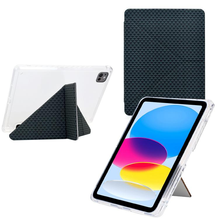 Funda de cuero inteligente con textura piramidal y pliegue en Y para iPad Pro 11 (2024) (verde)