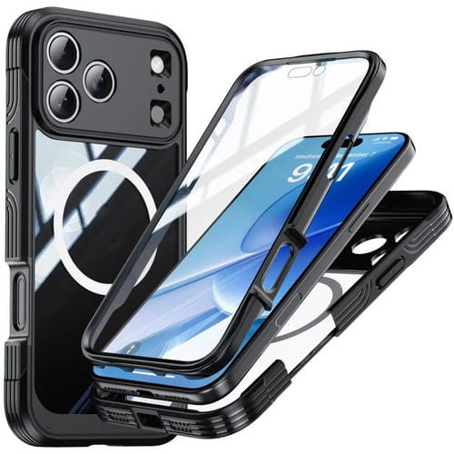 Funda resistente magnética MagSafe para iPhone 17 Pro Max Life, resistente al agua (negra)