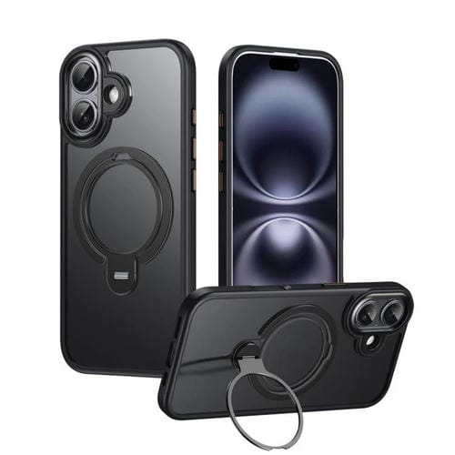 Funda magnética MagSafe de doble anillo para iPhone 17 (negro mate)