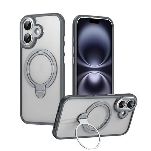 Funda magnética MagSafe de doble aro para iPhone 17 (gris mate)