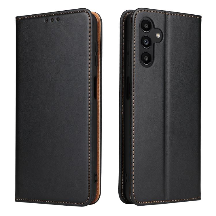 Funda de piel sintética con textura genuina Fierre Shann para Samsung Galaxy A56 5G (negra)