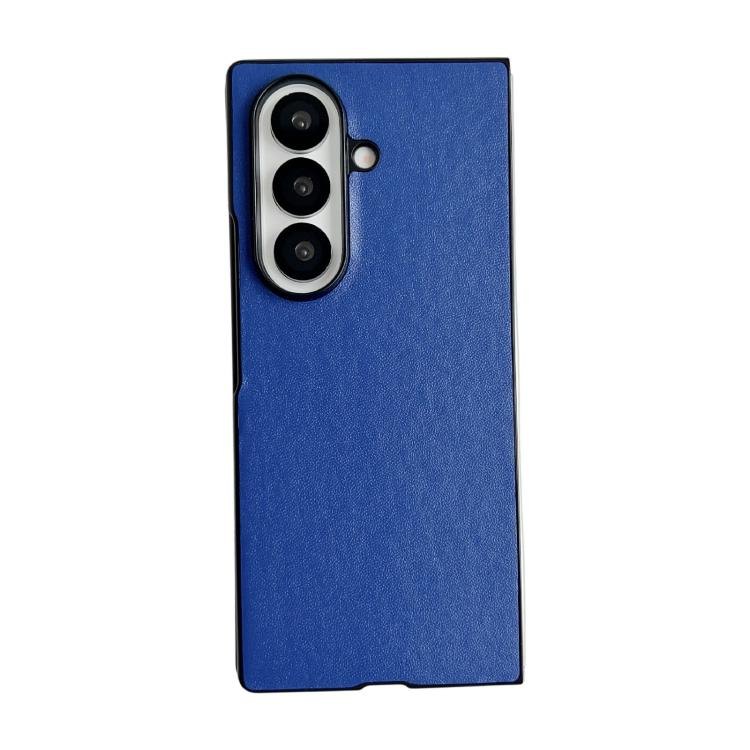 Funda Morandi con textura de cuero de color sólido para Samsung Galaxy Z Fold7 5G (azul)
