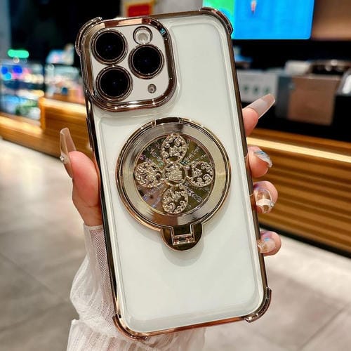 Funda con soporte giratorio para iPhone 11 Pro Max (dorado desierto)