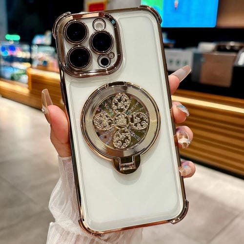 Funda con soporte giratorio para iPhone 13 Pro Max (dorado desierto)