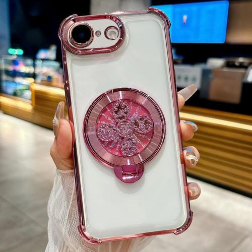 Funda con soporte para peonza para iPhone 16e (rosa)