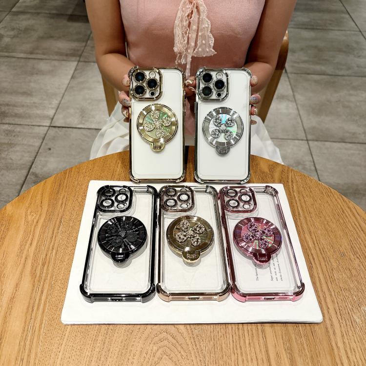Funda con soporte giratorio para iPhone 15 Pro Max (dorado desierto)