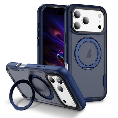 Funda protectora MagSafe para iPhone 17 Pro Max (azul + azul transparente)