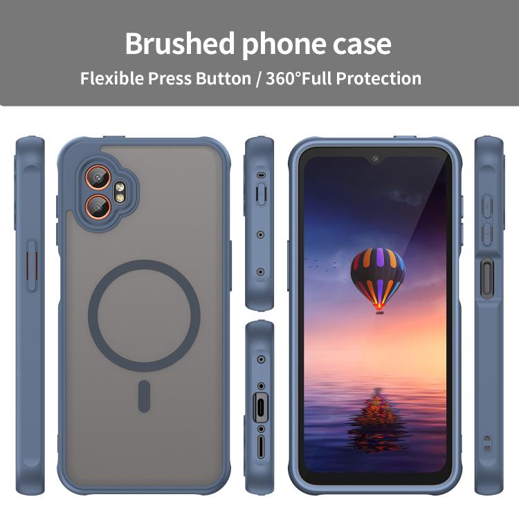 Funda híbrida de TPU y PC esmerilada Magsafe para Samsung Galaxy XCover7 Pro (azul)