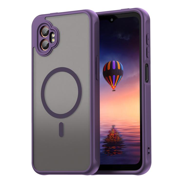 Funda híbrida de TPU y PC esmerilada Magsafe para Samsung Galaxy XCover7 Pro (morada)
