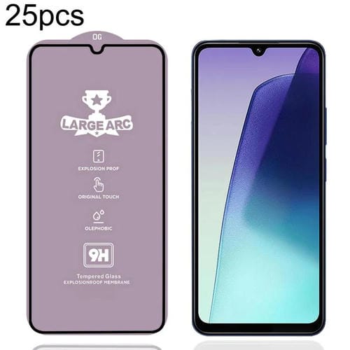 Película de vidrio templado de arco grande de aluminio de alta resistencia, 25 unidades, 9H, 0,4 mm, para Xiaomi Redmi 14C 4G