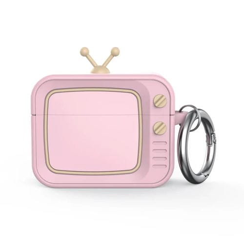 Funda protectora de silicona para auriculares AirPods Pro 2 Retro TV Bluetooth (rosa)