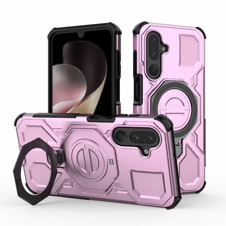 Funda magnética de TPU y PC MagSafe para Samsung Galaxy M36 5G India J-20 (color sólido, rosa)